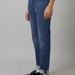 Celio Navy Blue Cotton Regular Fit Jeans image 3