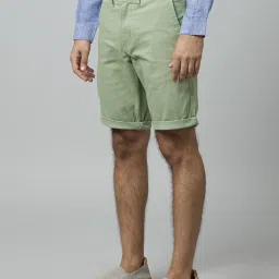 celio Celio* Green Cotton Regular Fit Shorts image 3