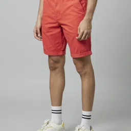 celio Celio* Red Cotton Regular Fit Shorts image 3