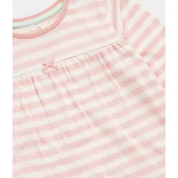 Mothercare Kids Peach Printed Full Sleeves Dress (Pack Of 2) image 3