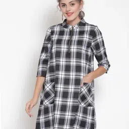 Global Republic Black & White Checks Dress-image-64