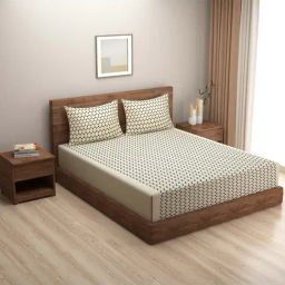 Swayam Vedic Off White & Black Pure Cotton 144 TC Double Bedsheet Set-picture-20