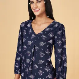 Honey by Pantaloons Navy Printed Top image 3