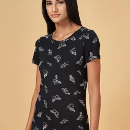 Honey by Pantaloons Black Cotton Printed T-Shirt image 3