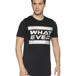 Kultprit Black Slim Fit Printed T-Shirt-picture-14