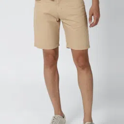 Peter England Casuals Beige Regular Fit Shorts-image-23