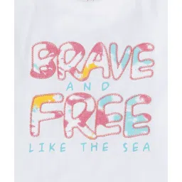 Ed-a-Mamma Kids White Embroidered T-Shirt image 3