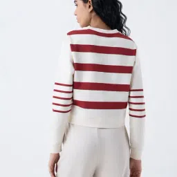 studiofit women Studiofit by Westside Rust Striped Cotton-Blend T-Shirt image 2