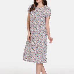 Zivame Blue Printed Night Dress image 3