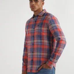 Lee Orange Cotton Slim Fit Checks Shirt image 3