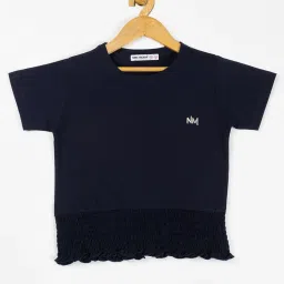 NINS MODA Kids Navy Solid Crop Top image 3