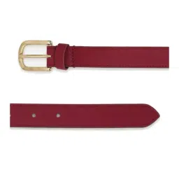 Van Heusen Maroon Leather Solid Waist Belt image 3