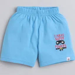 Bumzee Kids White & Blue Printed Shorts (Pack Of 3) image 3