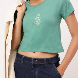 DressBerry Fiery Floral Printed Pure Cotton T-shirt-image-30