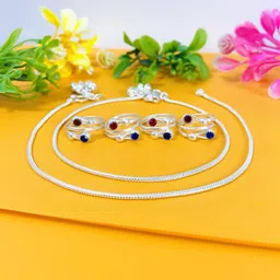 AamNa Enterprises Silver-Plated Stone-Studded & Beaded Jewellery Set-picture-21