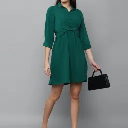 Allen Solly Green Mini Fit & Flare Dress image 4