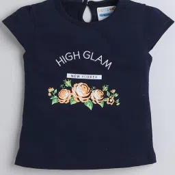 Bumzee Kids Navy & White Floral Print Top with Skirt image 3