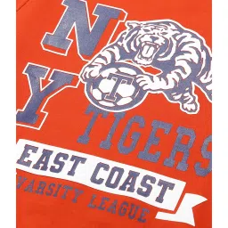 Plum Tree Kids Orange Printed Full Sleeves Sweatshirt image 3