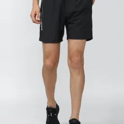 Peter England Casuals Black Regular Fit Striped Shorts image 1