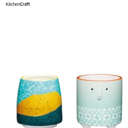 KitchenCraft 2-Piece Multi Medium Modern Indoor Ceramic Planter Set image 3