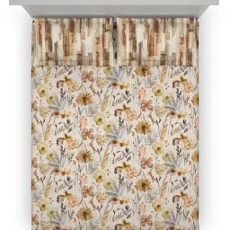 DDecor Brown Cotton 145 TC Queen Bedsheet with 2 Pillow Covers image 3