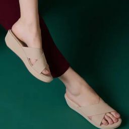 Inc.5 Women's Beige Cross Strap Wedges-picture-14