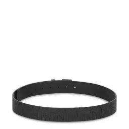 TOMMY HILFIGER Black & Grey Sandro Leather Printed Reversible Belt image 4