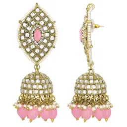 Peora Golden Pink Kundan Set for Women image 3