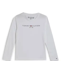 Tommy Hilfiger Kids White Logo Print T-Shirt-image-79