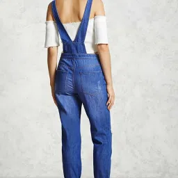 Forever 21 Blue Distressed Overall image 2