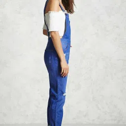 Forever 21 Blue Distressed Overall image 3