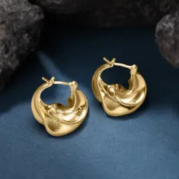 Accessorize London Z Real Gold Chunky Twisted Hoop Earrings-image-53