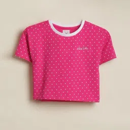 Allen Solly Girls Pink Cotton Printed T-Shirt-image-18