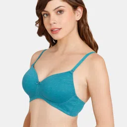 Rosaline by Zivame Blue Wireless T-Shirt Bra image 3