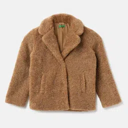 United Colors of Benetton Kids Brown Solid Full Sleeves Jacket-picture-16