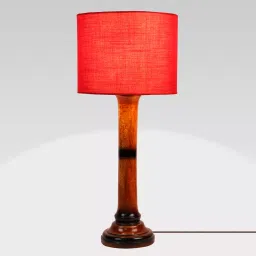 Tucasa NTU-155 B-22 Table Lamp with Wood Base (Red) image 3