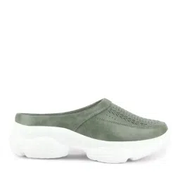 Fausto Women's Olive Mule Shoes-picture-38