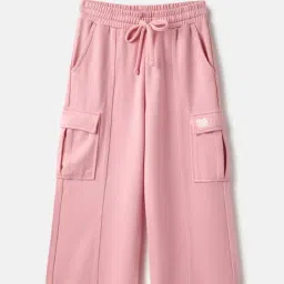United Colors of Benetton Girls Pink Solid Regular Fit Wide Leg Pants-picture-13