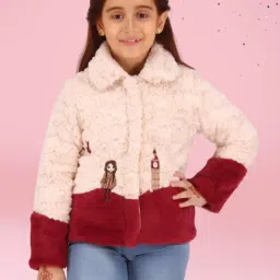 Cutecumber Girls Maroon Winter Jacket-picture-31