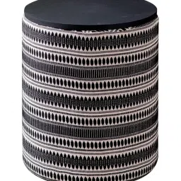 Nestroots Printed Black Cotton Ottoman image 4