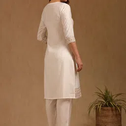 Soch Women Ethnic Motifs Embroidered Round Neck Sequinned Straight Kurta with Trousers image 3