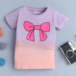 Bumzee Purple Cotton Printed T-Shirt for Girls-picture-20