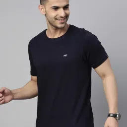 Bushirt Navy Regular Fit Cotton Crew T-Shirt image 3