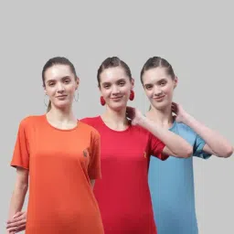 Vimal Jonney Orange & Red Cotton Sports T-Shirt - Pack Of 3-picture-19