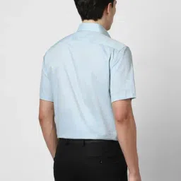 Van Heusen Blue Cotton Regular Fit Texture Shirt image 2