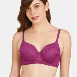 Rosaline by Zivame Purple Under-Wired T-Shirt Bra image 1