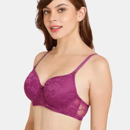 Rosaline by Zivame Purple Under-Wired T-Shirt Bra image 3