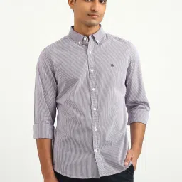 United Colors of Benetton Purple Slim Fit Striped Shirt image 1