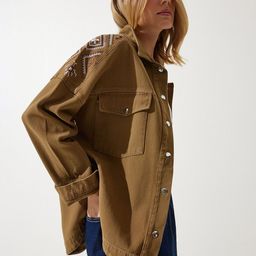 Happiness istanbul Women Crop Tailored Jacket with Embroidered-picture-29