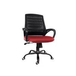 Rose Blazia Mesh Mid-Back Ergonomic Revolving Chair for Conference, Meeting Room and Office Rust image 1
